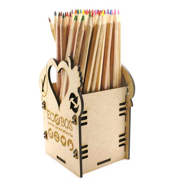 Boîte de 72 crayons de couleurs Ecobos - 100% bois naturel FSC