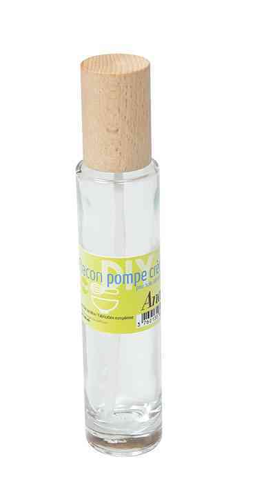Flacon pompe en verre transparent 300ml - La droguerie écologique